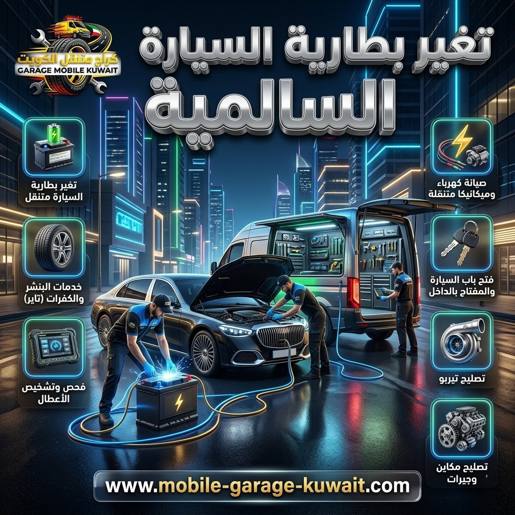 تقييم كراج متنقل الكويت 24 ساعة: خدمة بطارية مثالية