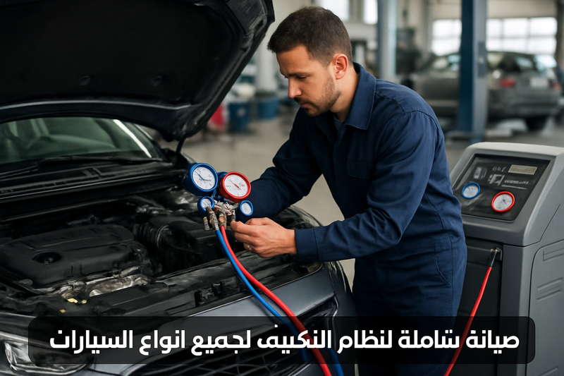 صيانة شاملة لنظام التكييف لجميع أنواع السيارات