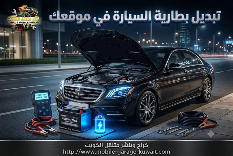 تبديل بطارية السيارة في موقعك