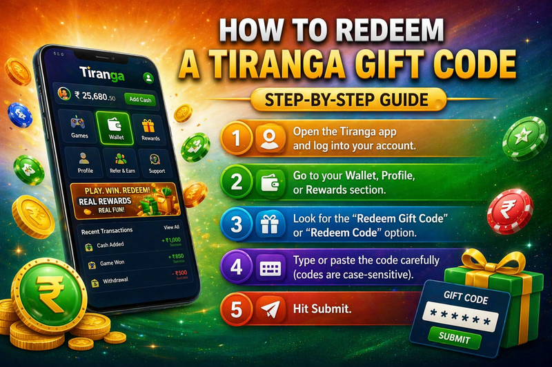 Tiranga Game Gift Code Today (2026): Complete Guide to Free Bonus, Usage, and Real Insights