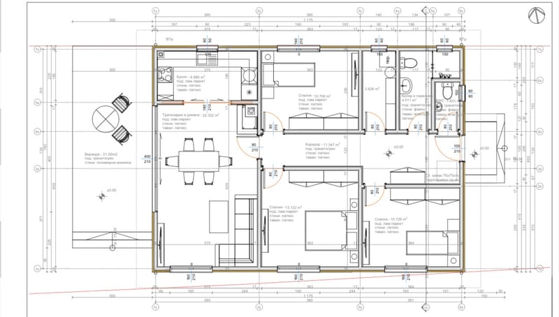 Дървена сглобяема къща 
