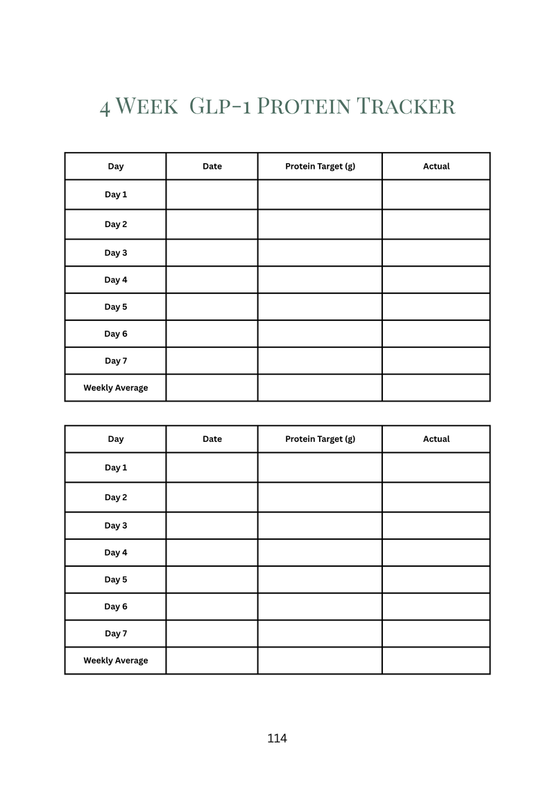 4 Week Protein Tracker