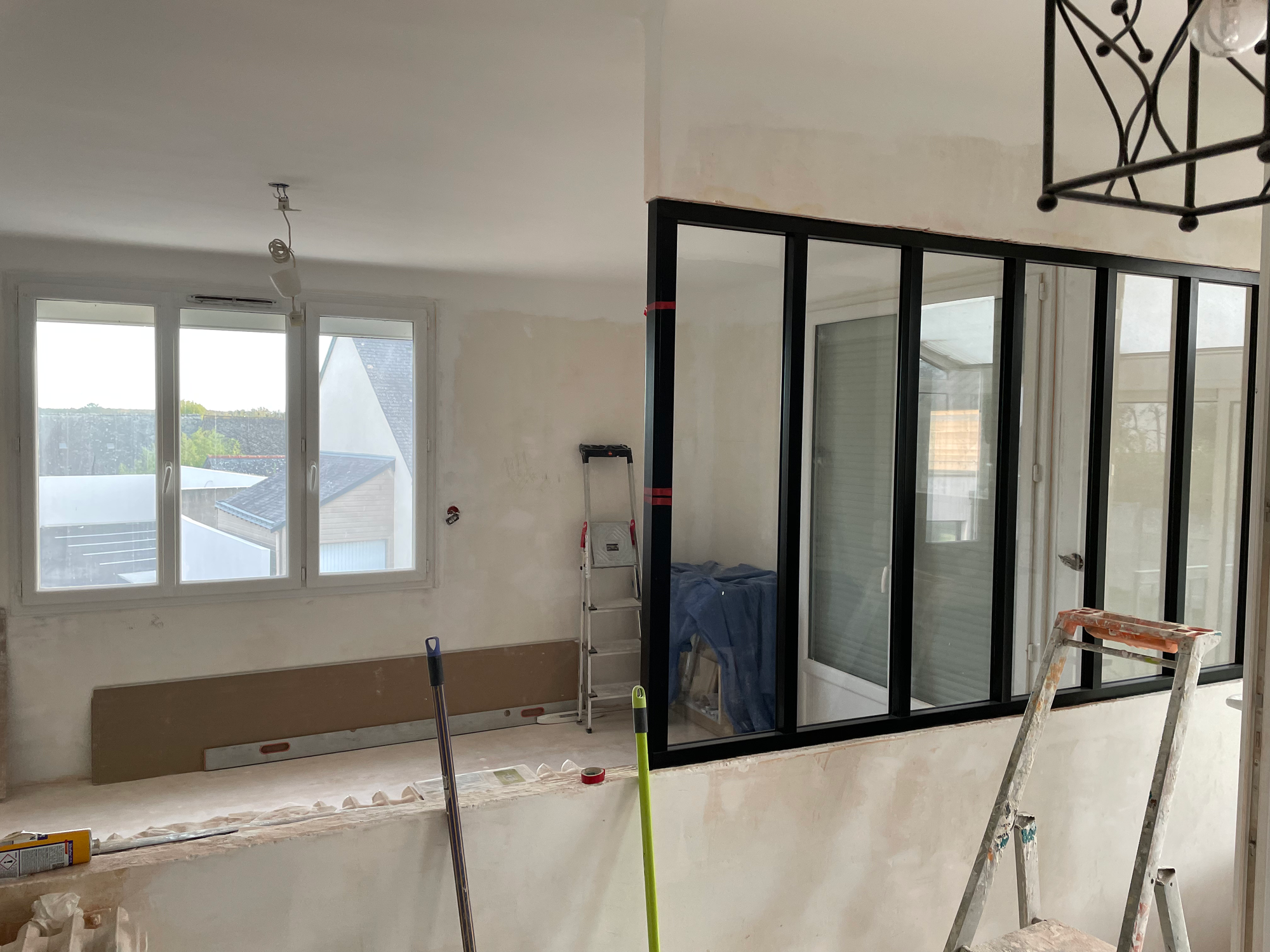 mise en place d'une verrière