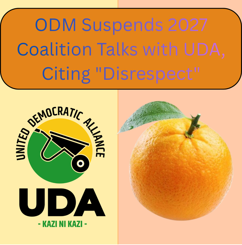 ODM Suspends 2027 Coalition Talks with UDA, Citing "Disrespect"