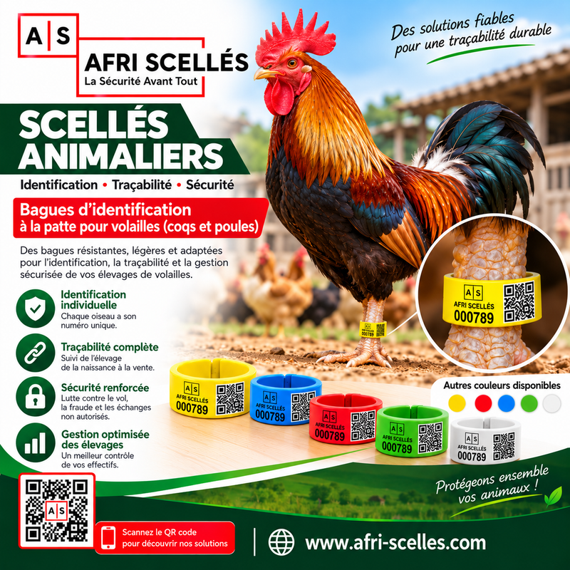 Bagues d'identification pour volailles