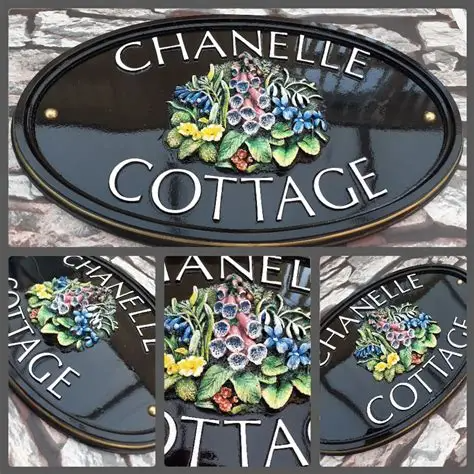 Personalised Solid Cast Resin House Name Sign | Woodland Bouquet ...