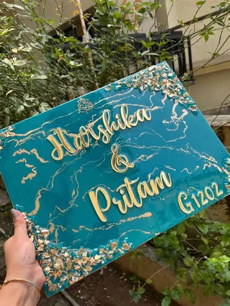 Resin Name Plate | Name plates for home, Name plate design, Diy resin ...