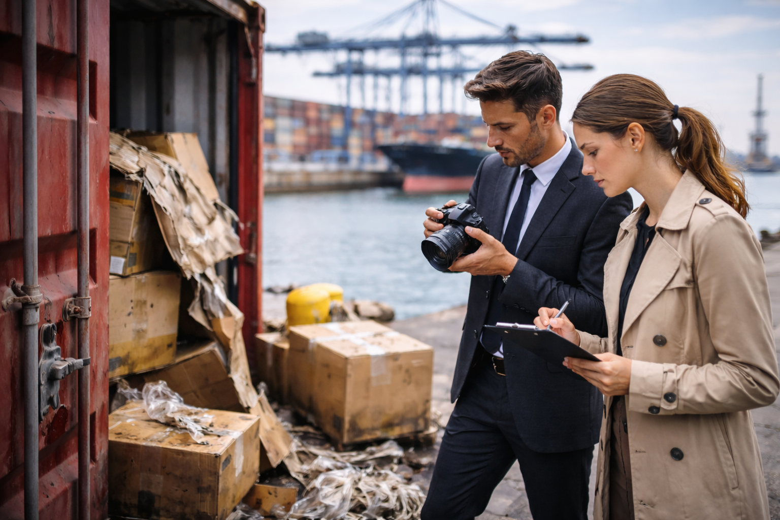 Enquête sur des containers endommagés au port