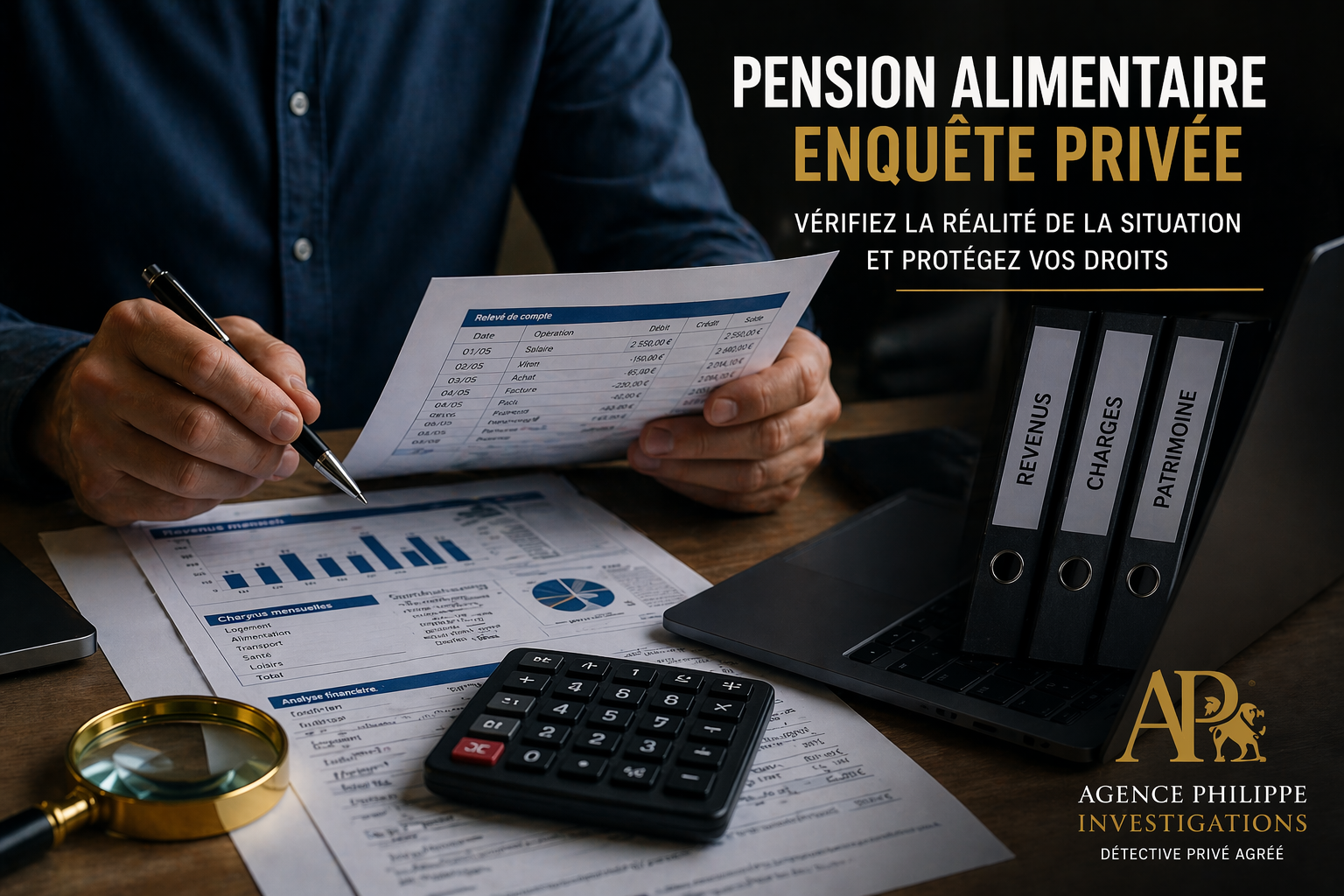 “Enquête pension alimentaire vérification revenus détective privé”