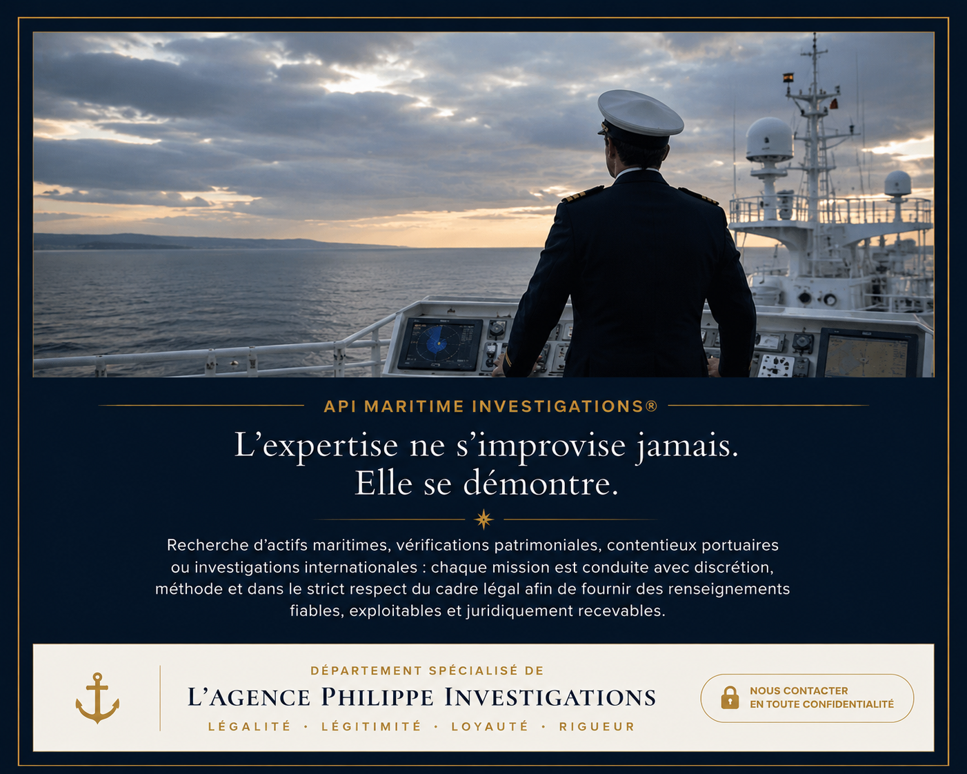 Expertise maritime, investigations confidentielles