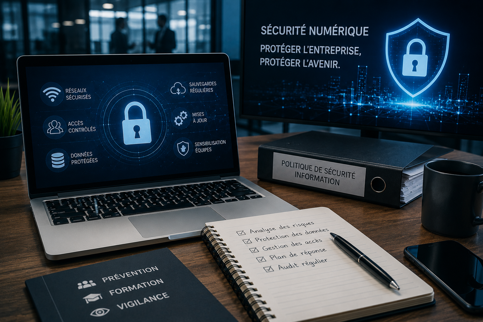 Cybersécurité au cœur du bureau moderne