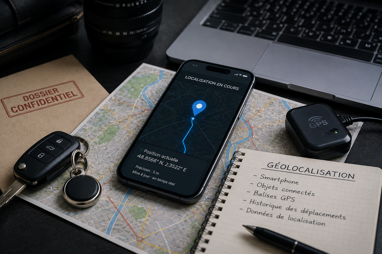 Bureau de géolocalisation connecté