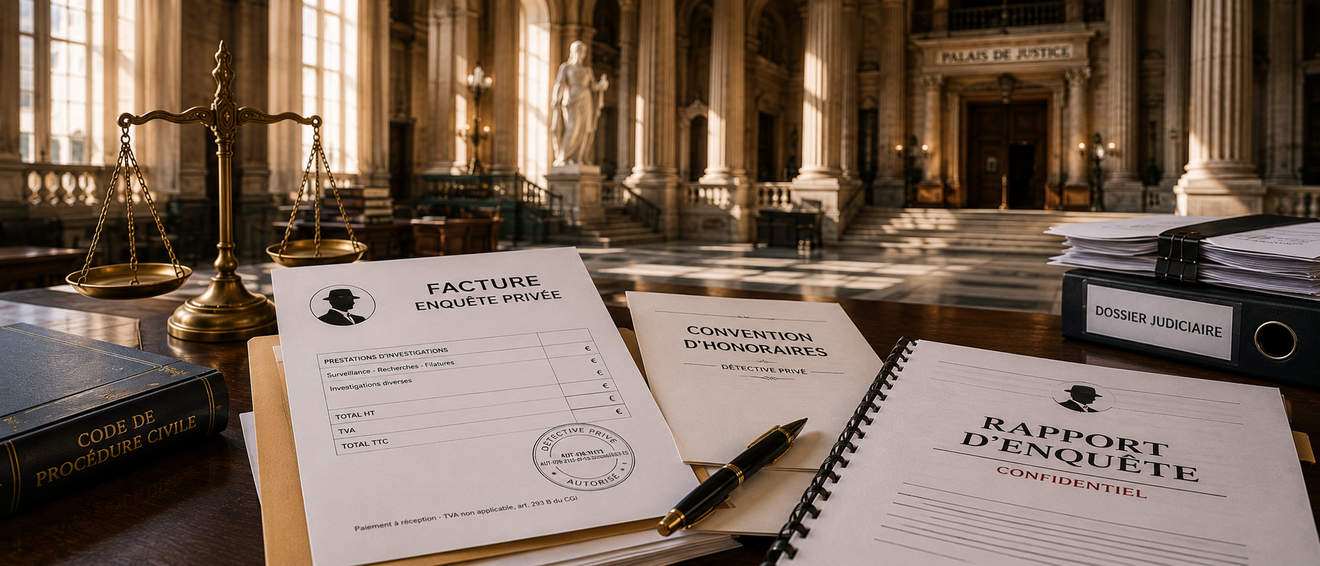 frais detective et tribunal