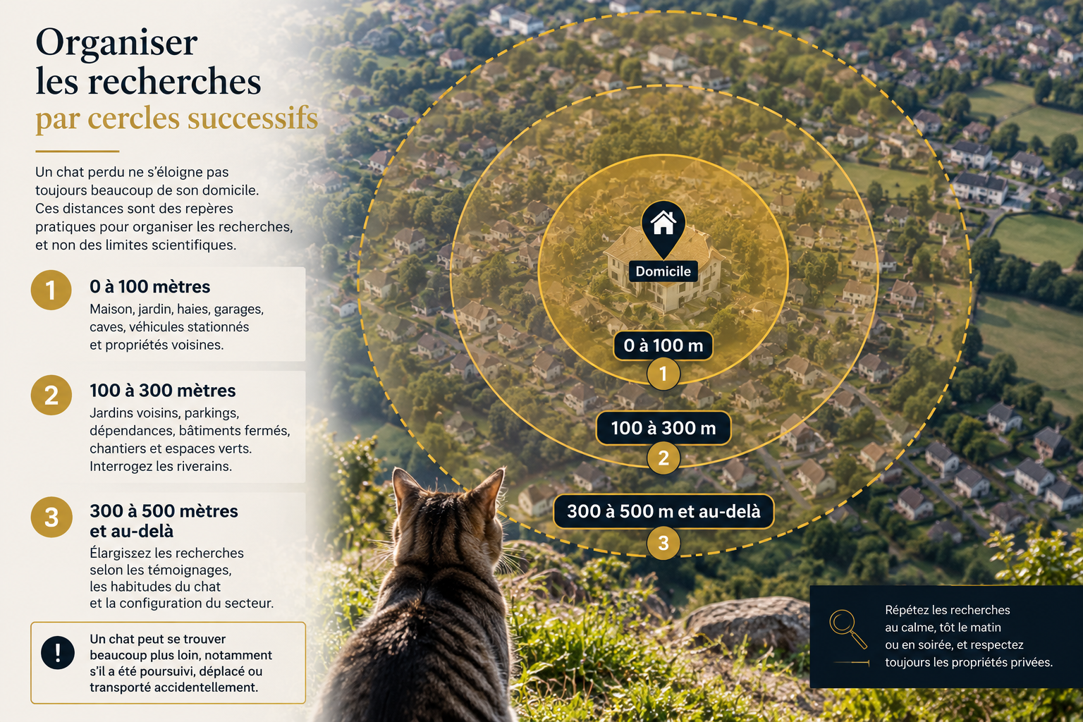 Rechercher un chat par cercles successifs