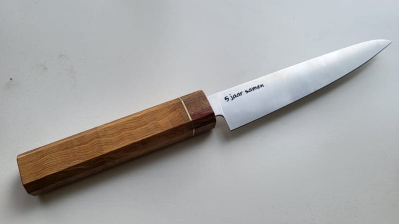 5 jaar samen keukenmes