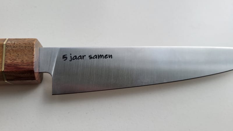 5 jaar samen keukenmes