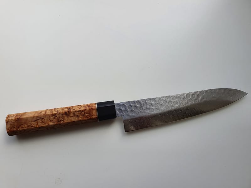 Custom SS damascus gyoto koksmes
