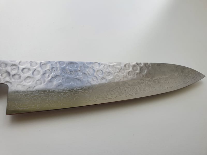 Custom SS damascus gyoto koksmes