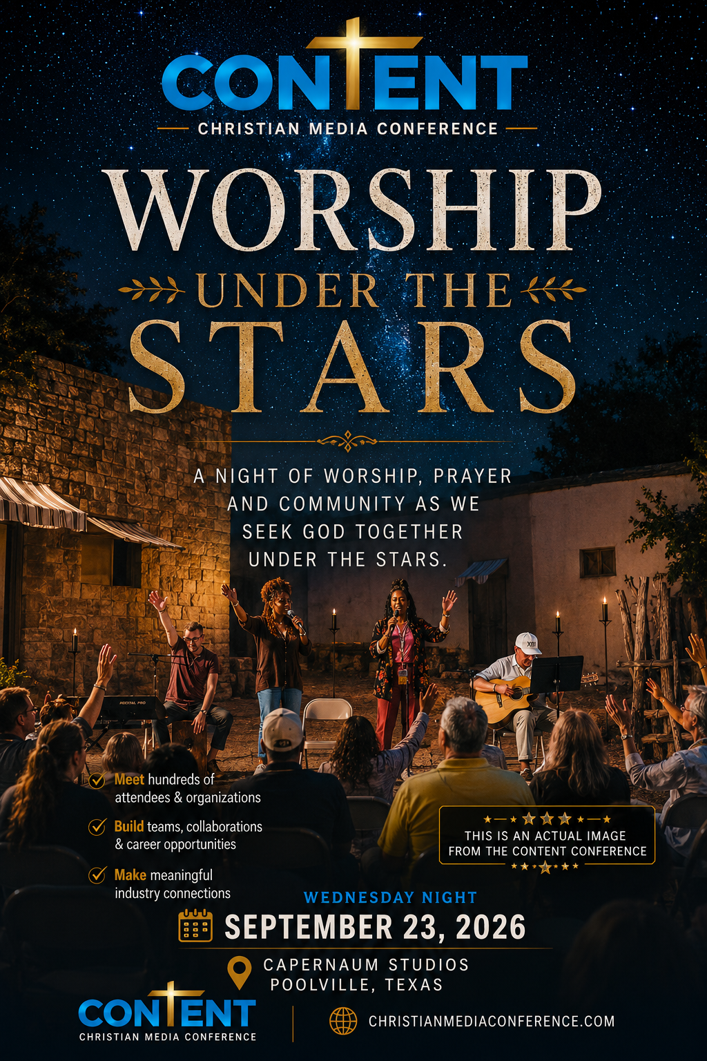 Day 3 Evening: Worship Under the Stars (on our most popular film set)