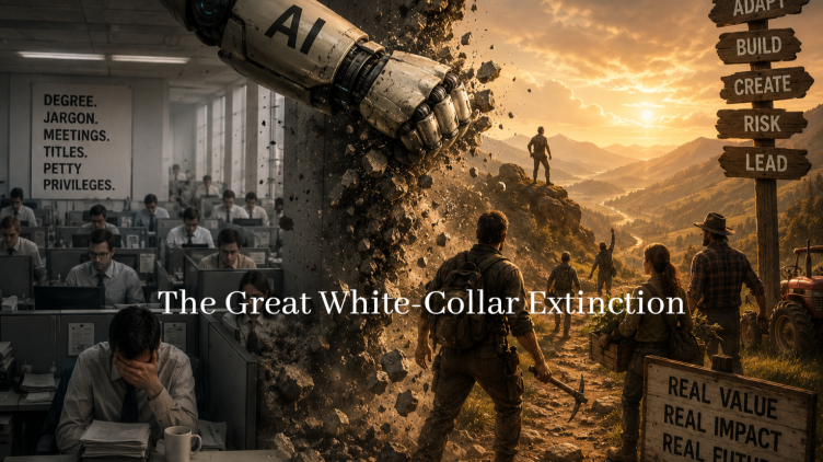 The Great White-Collar Extinction: How AI Is Demolishing the Meritocracy and Why That Might Be Excellent News