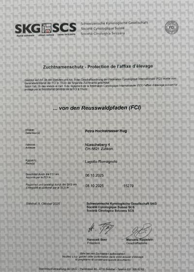 Abstammungsurkunde und Zertifikate Schweizerische Kynologische Gesellschaft SKG