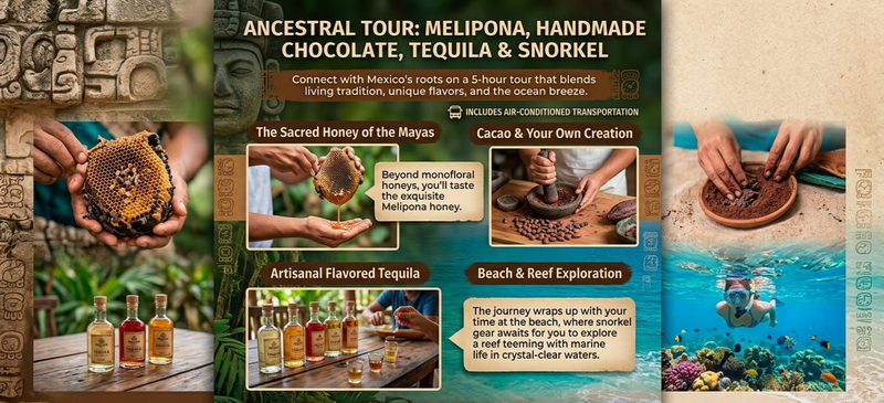 Mayan Honey Melipona, Handmade Chocolate, Tequila & Snorkel