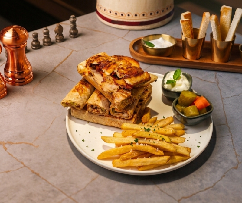 صحن مني شاورما دجاج -Mini chicken shawarma