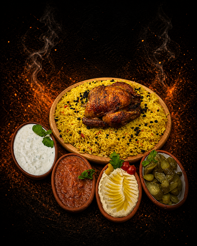 دجاج ماكينة مع رز كبسة