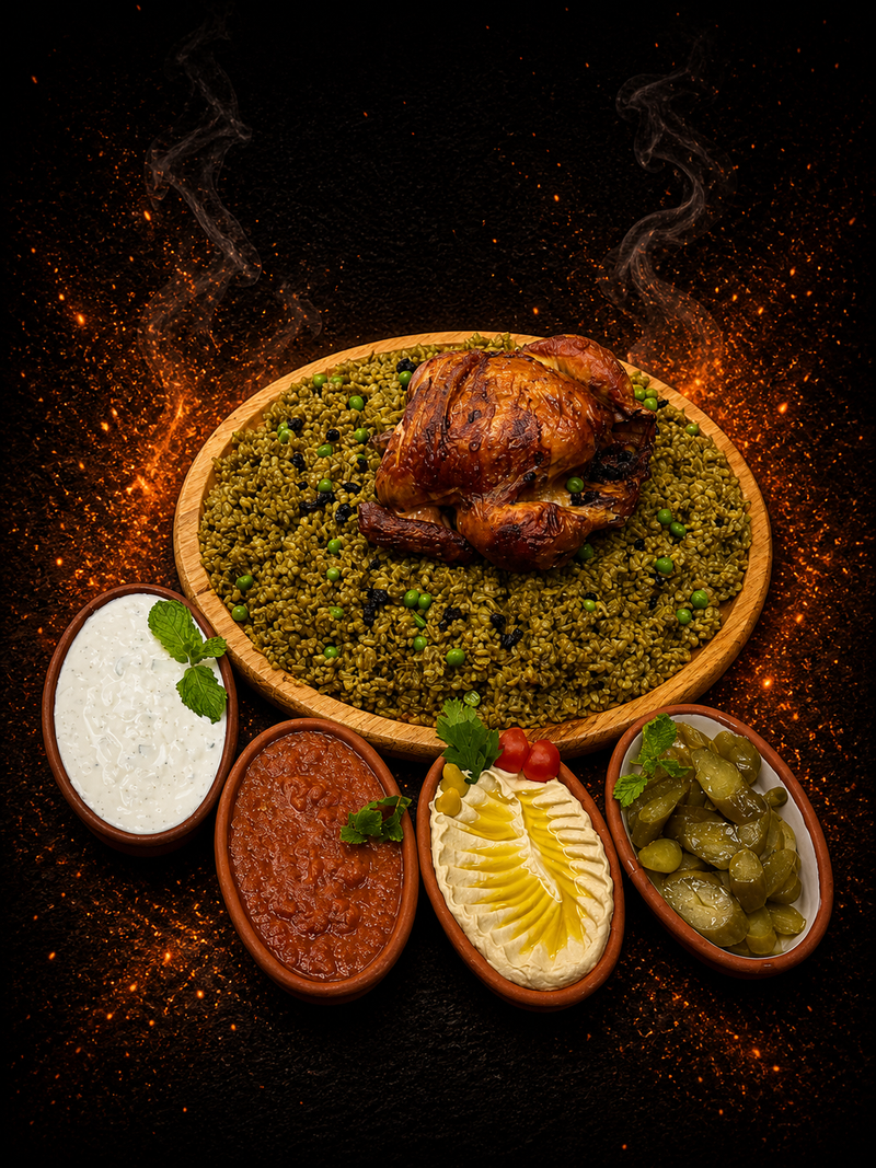 دجاج ماكينة مع رز تركي