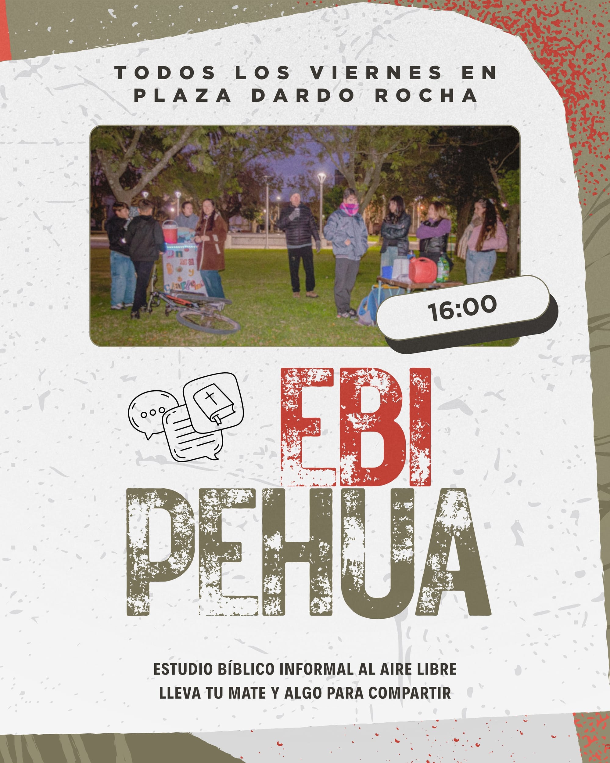 Estudio Bíblico Informal: Todos los viernes a las 16:00 en la Plaza Dardo Rocha