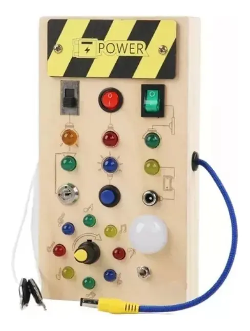 Tablero con interruptores y luces
