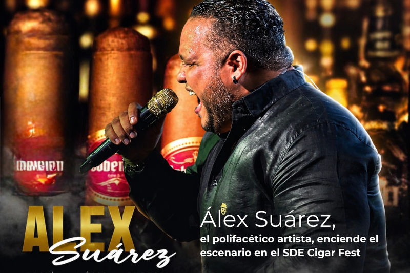 Álex Suárez, el polifacético artista, enciende el escenario en el SDE Cigar Fest.