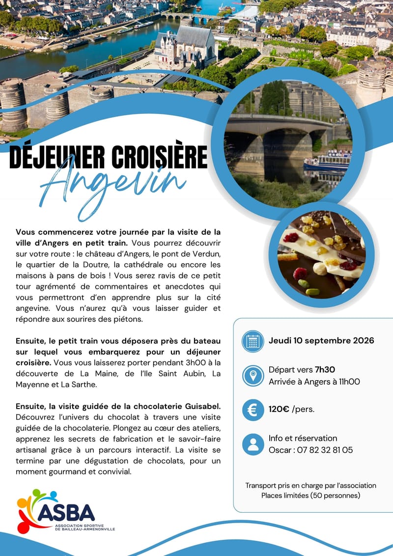 Déjeuner Croisière à Angers