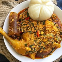 Pounded Yam With Egusi Soup