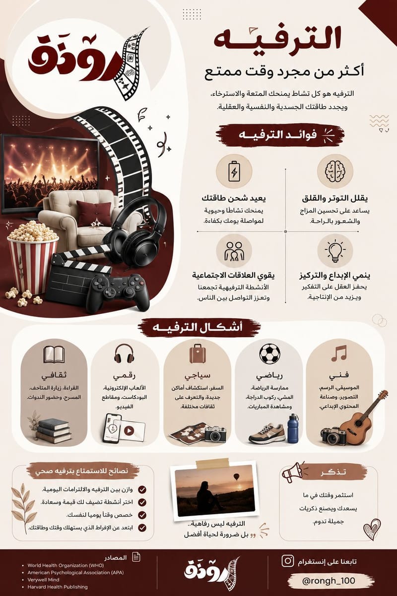 انفوجرافيك الترفيه أكثر من مجرد وقت ممتع