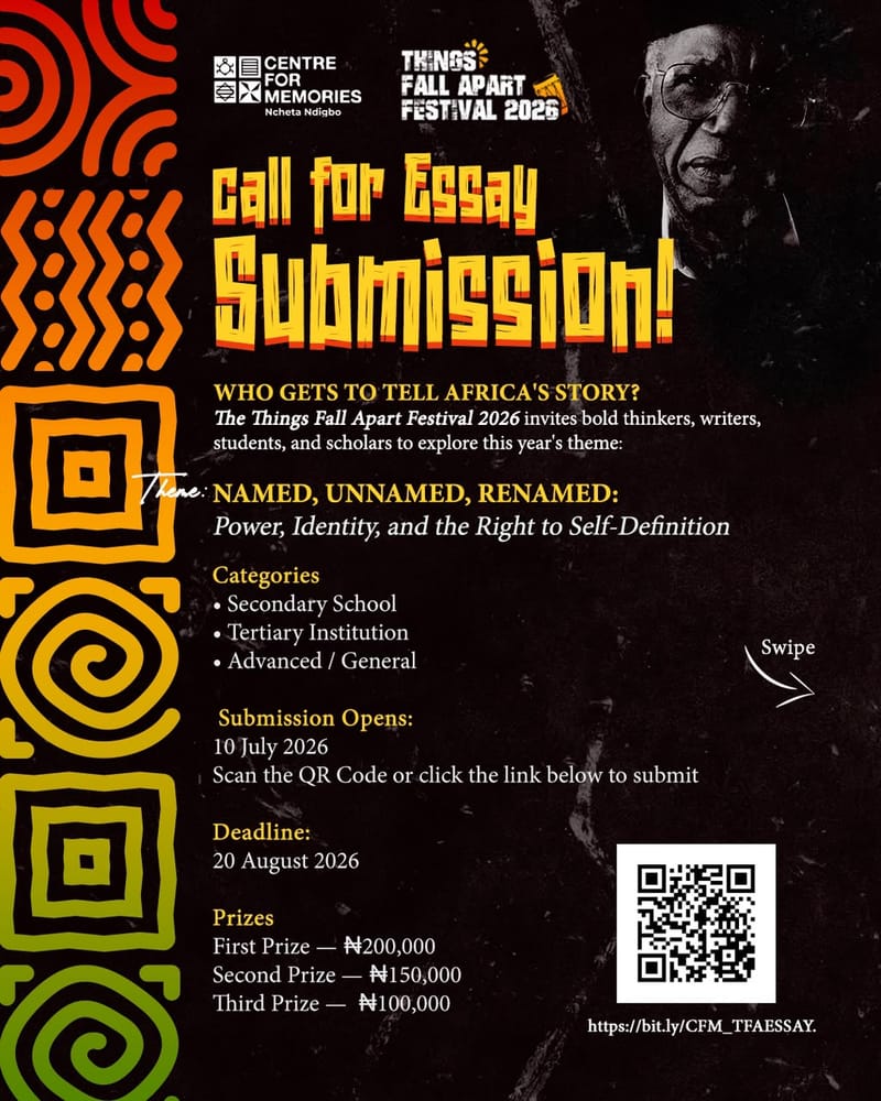 Things Fall Apart Festival 2026: Call for Essay Submissions