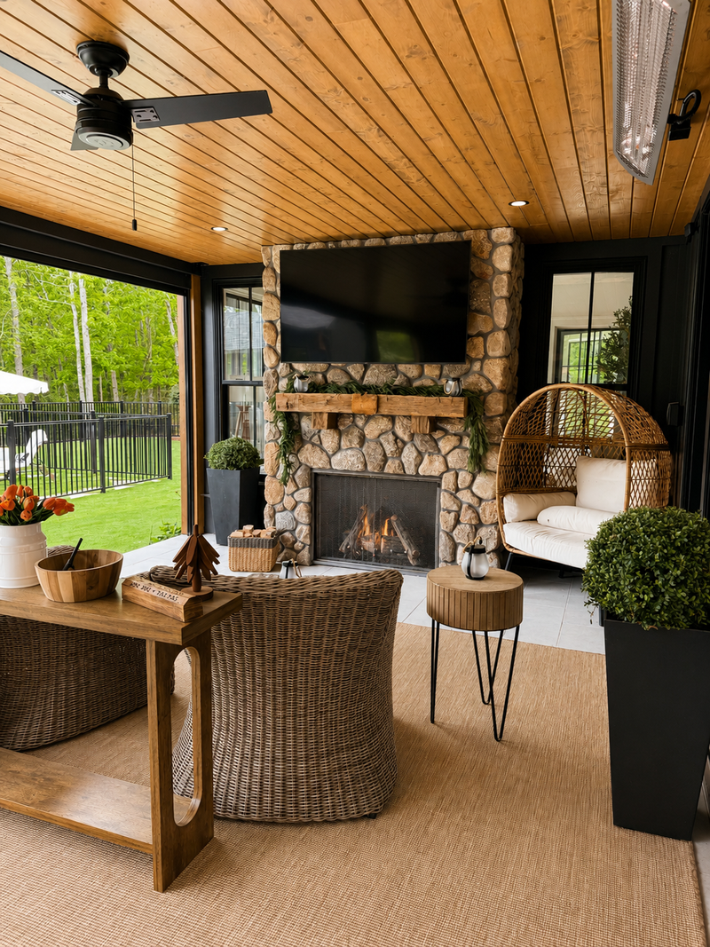 Covered porch / Backyard 