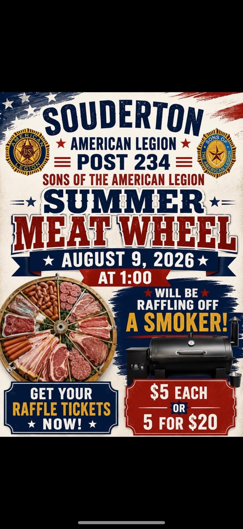 SONS Summer Meat Wheel - Smoker Raffle