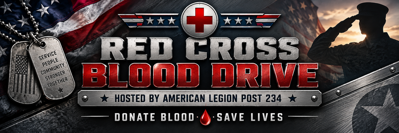 RED CROSS BLOOD DRIVE IS AT THE LEGION