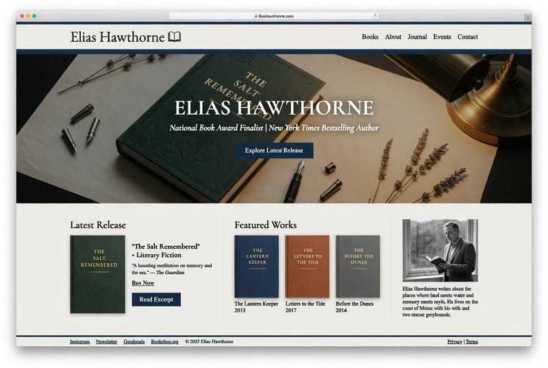 Professional Author Book Website