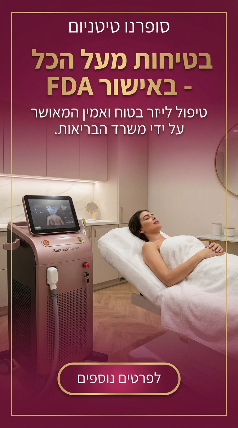 סופרנו טיטניום לוד - המומחים להסרת שיער בלייזר בטכנולוגיית SHR
