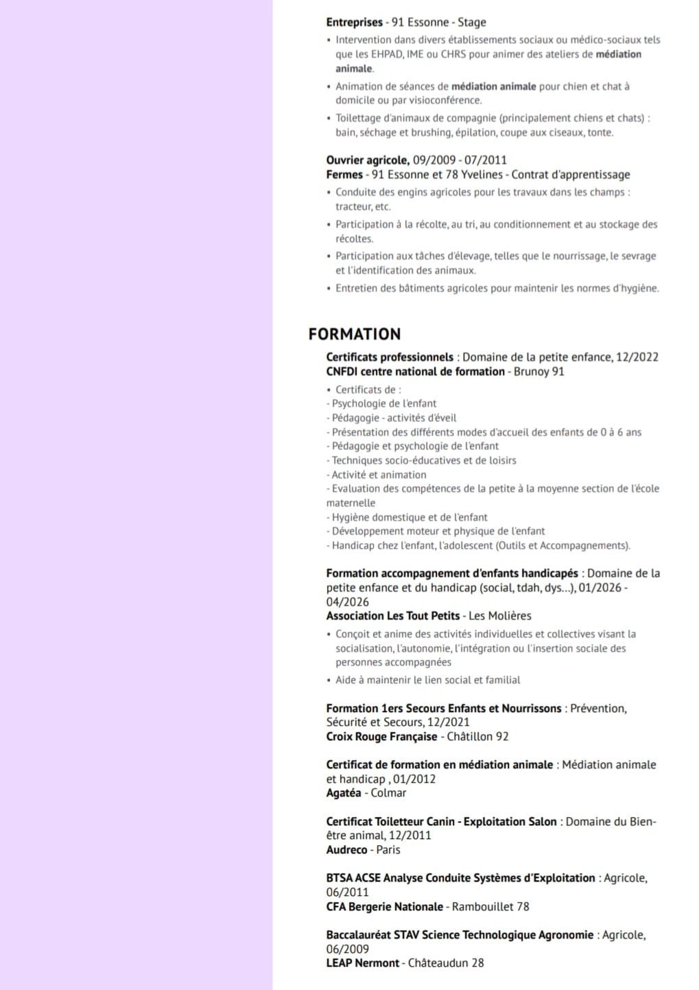 Suite CV (fin)