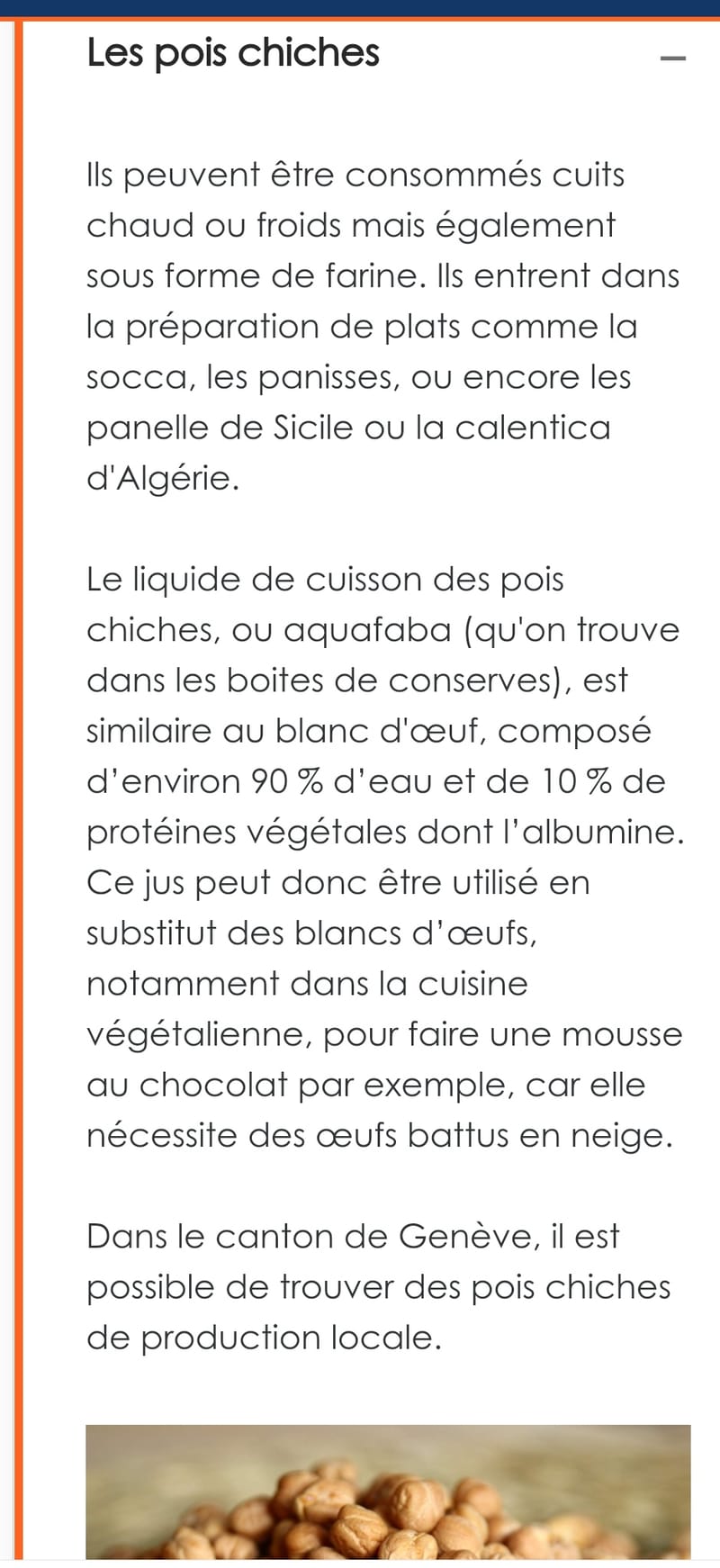 Les pois chiches
