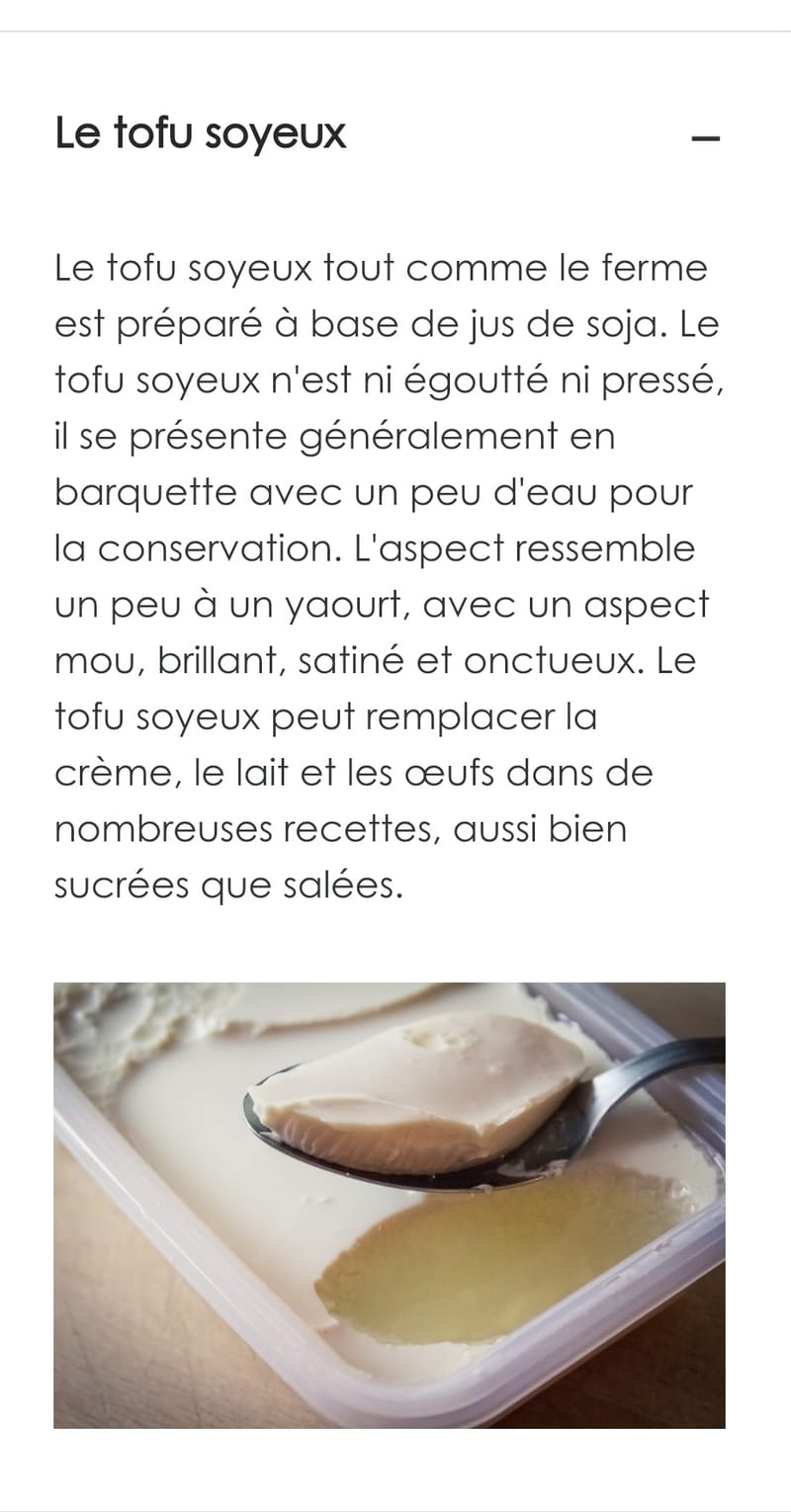 Le tofu soyeux