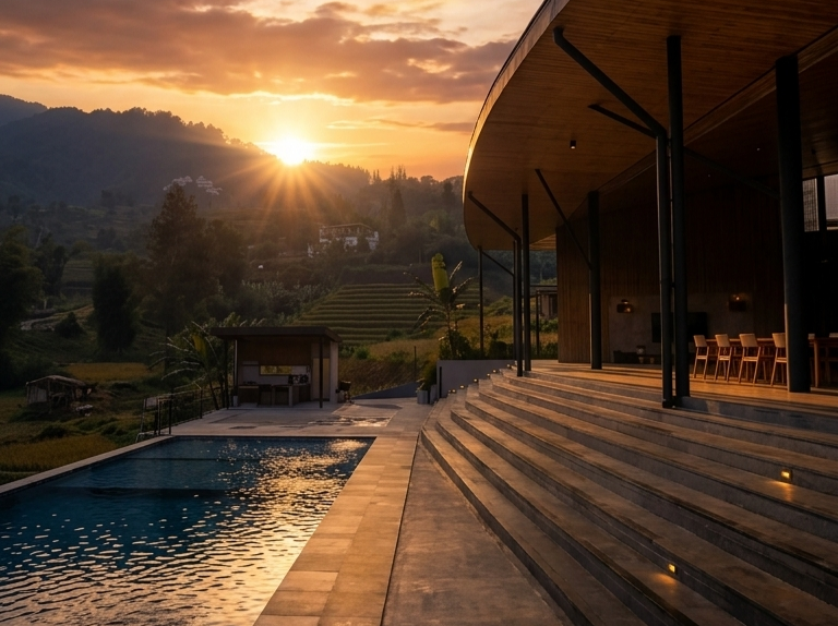 Info Stay Puncak Bogor: Pesona Senja di Villa Oamra