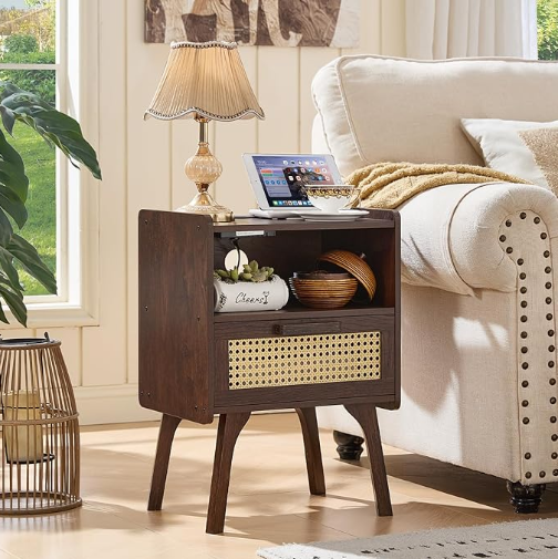 Lerliuo Rattan Nightstand