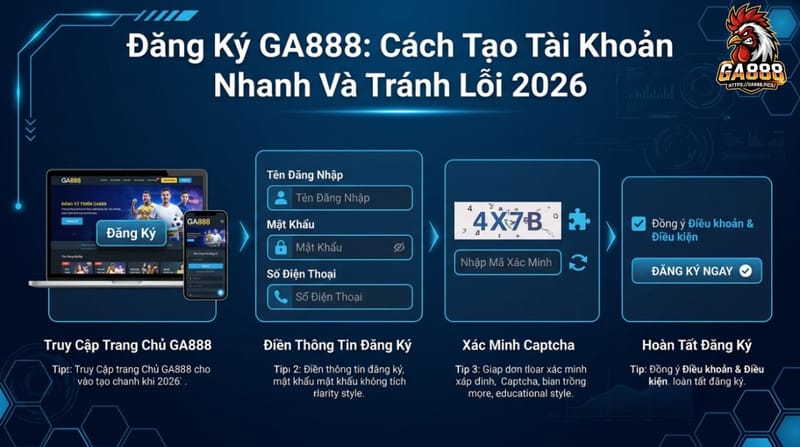 Đăng Ký GA888: Cách Tạo Tài Khoản Nhanh Và Tránh Lỗi 2026