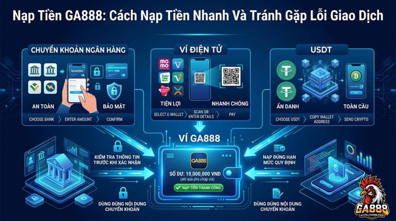 Nạp Tiền GA888: Cách Nạp Tiền Nhanh Và Tránh Gặp Lỗi Giao Dịch