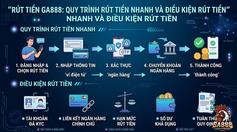 Rút Tiền GA888: Quy Trình Rút Tiền Nhanh Và Điều Kiện Rút Tiền