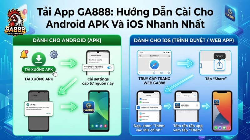Tải App GA888: Hướng Dẫn Cài Cho Android APK Và iOS Nhanh Nhất